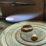 18K scheen + puur gouden kast